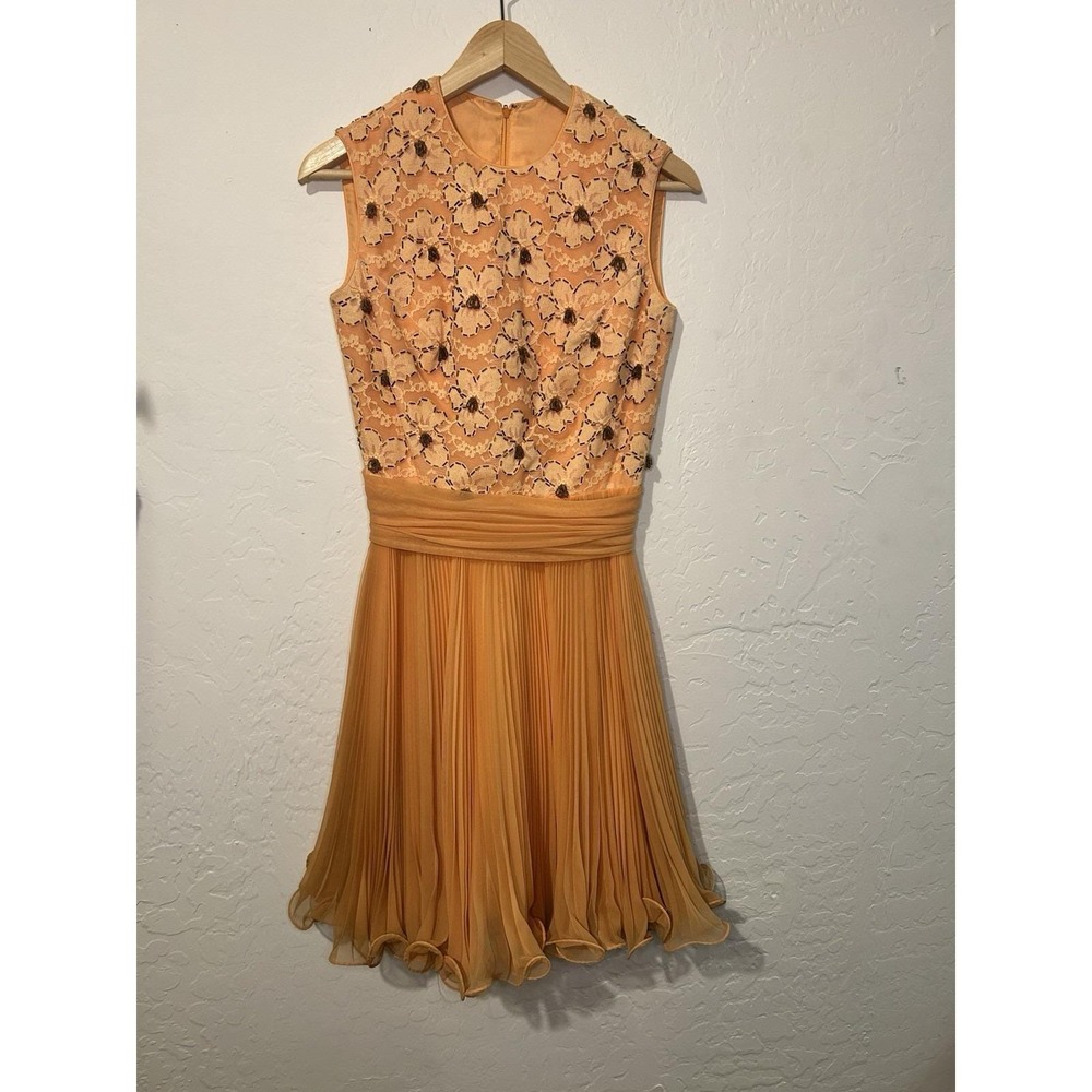 Jack‎ Bryan Vintage 1960 Beaded Peach Toned Dress Woman's